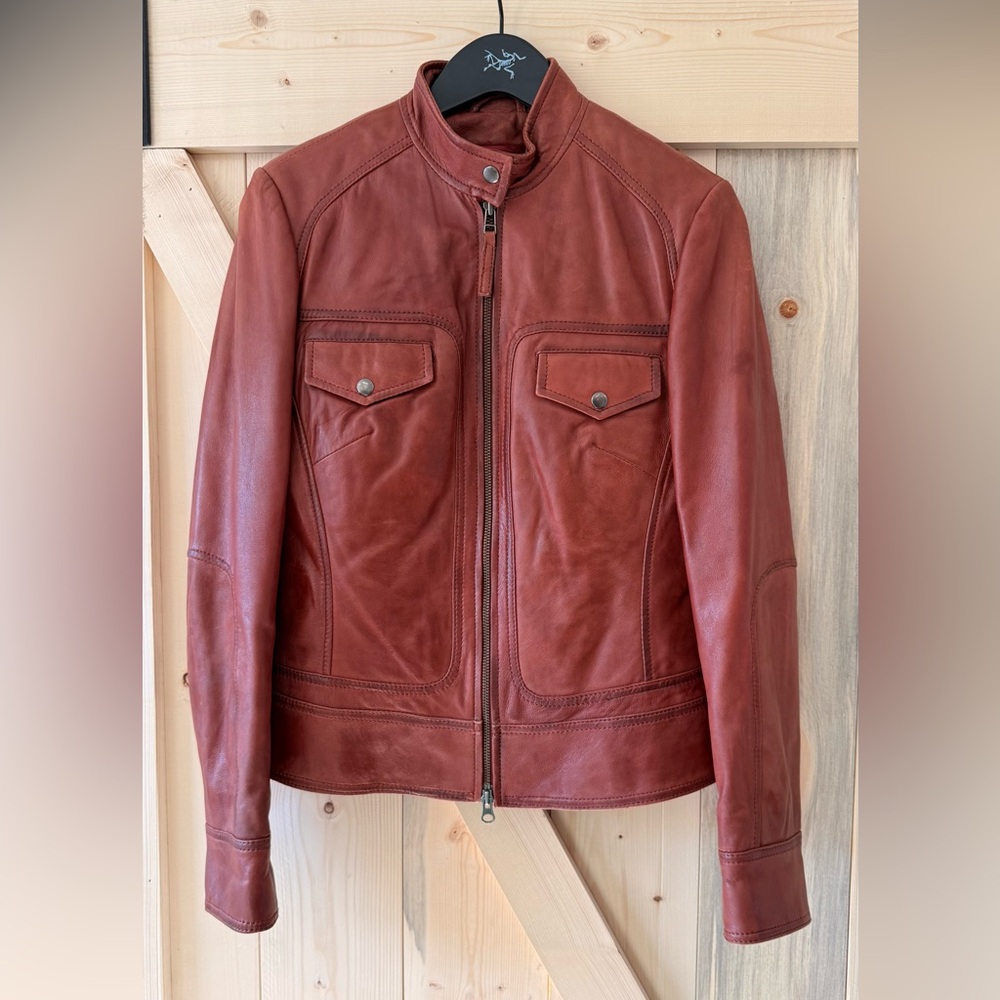 Danier Women's Rust Red Leather Jacket